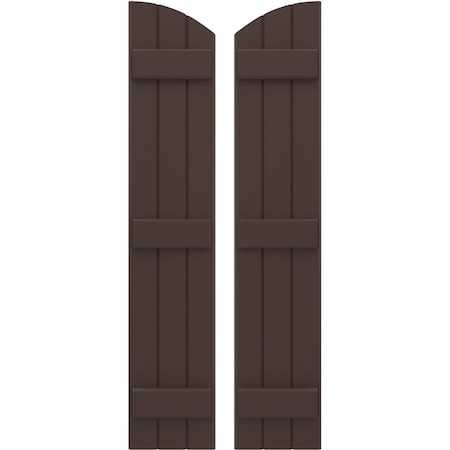 Ekena Millwork Americraft 3-Board (3 Batten) Wood Joined Board-n-Batten Shutters w/Ellipt Top, ARW401BE311X70TBH, PR ARW401BE311X70TBH